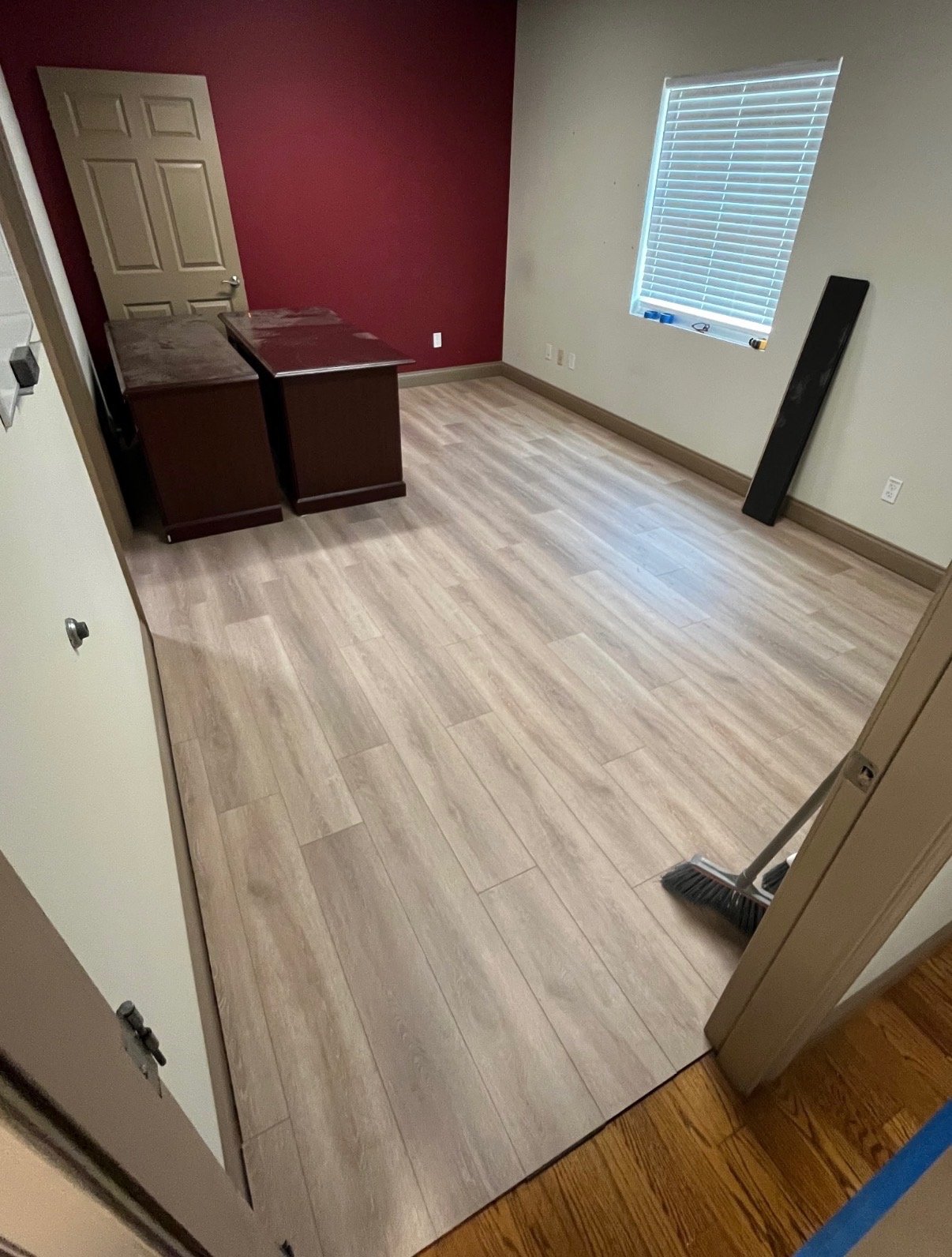 New wood-look flooring installed